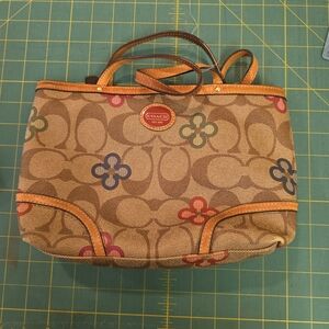 Coach Multicolor Canvas Tote Bag And Wallet